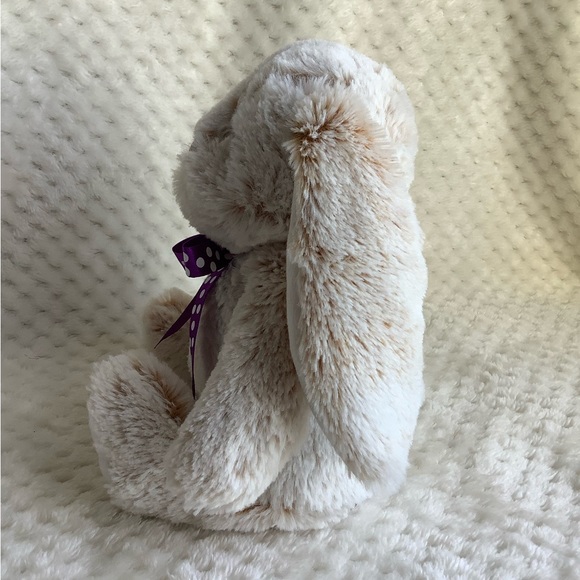 PURDYS Chocolatier Soft Plush Bunny Rabbit Stuffed Animal w Purple Polka Dot Bow - Picture 4 of 10